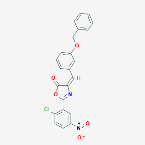 molecular formula C23H15ClN2O5 B447114 4-[3-(benzyloxy)benzylidene]-2-{2-chloro-5-nitrophenyl}-1,3-oxazol-5(4H)-one 