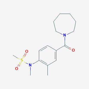 molecular formula C16H24N2O3S B4471141 N-[4-(azepane-1-carbonyl)-2-methylphenyl]-N-methylmethanesulfonamide 