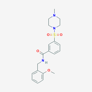 N-[(2-methoxyphenyl)methyl]-3-[(4-methylpiperazin-1-yl)sulfonyl]benzamide