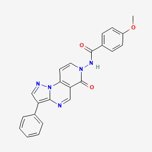 4-methoxy-N-(6-oxo-3-phenylpyrazolo[1,5-a]pyrido[3,4-e]pyrimidin-7(6H)-yl)benzamide