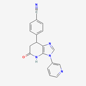 4-[5-oxo-3-(3-pyridinyl)-4,5,6,7-tetrahydro-3H-imidazo[4,5-b]pyridin-7-yl]benzonitrile