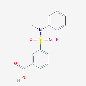 molecular formula C14H12FNO4S B4471218 3-[(2-Fluorophenyl)-methylsulfamoyl]benzoic acid 