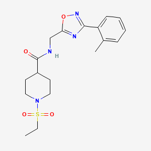 1-(ETHANESULFONYL)-N-{[3-(2-METHYLPHENYL)-1,2,4-OXADIAZOL-5-YL]METHYL}PIPERIDINE-4-CARBOXAMIDE