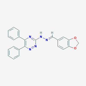 molecular formula C23H17N5O2 B447127 1,3-Benzodioxole-5-carbaldehyde (5,6-diphenyl-1,2,4-triazin-3-yl)hydrazone 