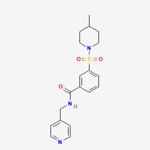 3-[(4-METHYLPIPERIDIN-1-YL)SULFONYL]-N-[(PYRIDIN-4-YL)METHYL]BENZAMIDE