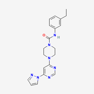 N-(3-ethylphenyl)-4-[6-(1H-pyrazol-1-yl)-4-pyrimidinyl]-1-piperazinecarboxamide