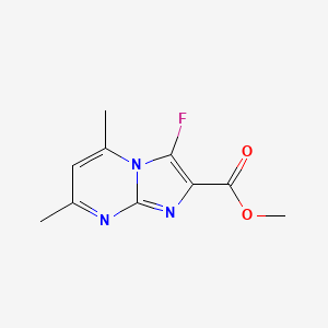 molecular formula C10H10FN3O2 B4471344 methyl 3-fluoro-5,7-dimethylimidazo[1,2-a]pyrimidine-2-carboxylate 