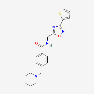 4-[(PIPERIDIN-1-YL)METHYL]-N-{[3-(THIOPHEN-2-YL)-1,2,4-OXADIAZOL-5-YL]METHYL}BENZAMIDE