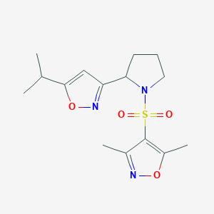 3,5-Dimethyl-4-({2-[5-(propan-2-YL)-1,2-oxazol-3-YL]pyrrolidin-1-YL}sulfonyl)-1,2-oxazole