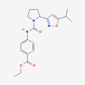 Ethyl 4-({2-[5-(propan-2-YL)-1,2-oxazol-3-YL]pyrrolidine-1-carbonyl}amino)benzoate