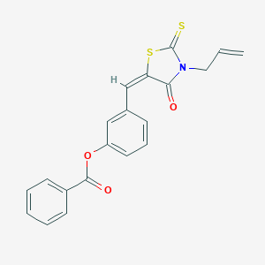 molecular formula C20H15NO3S2 B447139 3-[(3-Allyl-4-oxo-2-thioxo-1,3-thiazolidin-5-ylidene)methyl]phenyl benzoate 