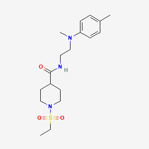 molecular formula C18H29N3O3S B4471405 1-(ETHANESULFONYL)-N-{2-[METHYL(4-METHYLPHENYL)AMINO]ETHYL}PIPERIDINE-4-CARBOXAMIDE 