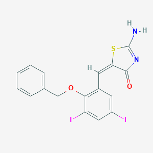 molecular formula C17H12I2N2O2S B447141 5-[2-(Benzyloxy)-3,5-diiodobenzylidene]-2-imino-1,3-thiazolidin-4-one 