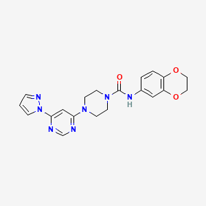 N-(2,3-dihydro-1,4-benzodioxin-6-yl)-4-[6-(1H-pyrazol-1-yl)-4-pyrimidinyl]-1-piperazinecarboxamide