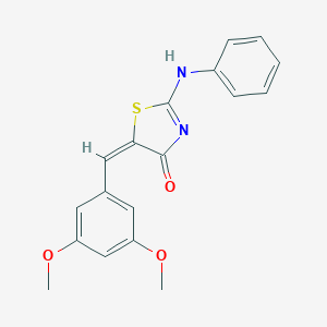 molecular formula C18H16N2O3S B447146 (5E)-2-anilino-5-[(3,5-dimethoxyphenyl)methylidene]-1,3-thiazol-4-one 