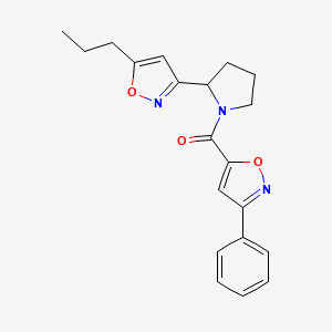 3-[1-(3-Phenyl-1,2-oxazole-5-carbonyl)pyrrolidin-2-YL]-5-propyl-1,2-oxazole