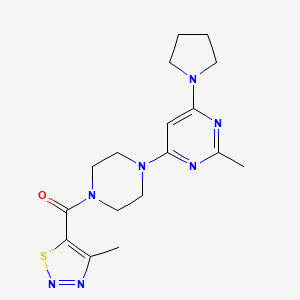 2-methyl-4-{4-[(4-methyl-1,2,3-thiadiazol-5-yl)carbonyl]-1-piperazinyl}-6-(1-pyrrolidinyl)pyrimidine