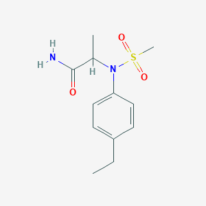 molecular formula C12H18N2O3S B4471521 N~2~-(4-ethylphenyl)-N~2~-(methylsulfonyl)alaninamide 