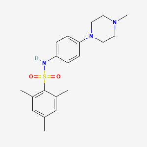 molecular formula C20H27N3O2S B4471561 2,4,6-trimethyl-N-[4-(4-methyl-1-piperazinyl)phenyl]benzenesulfonamide 