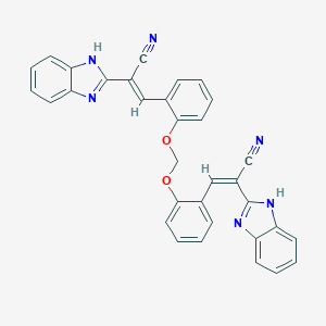 molecular formula C33H22N6O2 B447157 2-(1H-benzimidazol-2-yl)-3-[2-({2-[2-(1H-benzimidazol-2-yl)-2-cyanovinyl]phenoxy}methoxy)phenyl]acrylonitrile 