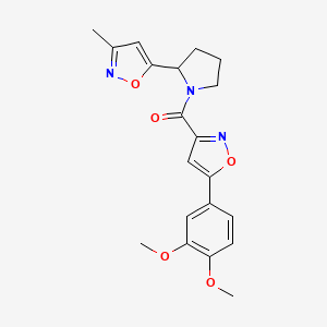 5-{1-[5-(3,4-Dimethoxyphenyl)-1,2-oxazole-3-carbonyl]pyrrolidin-2-YL}-3-methyl-1,2-oxazole