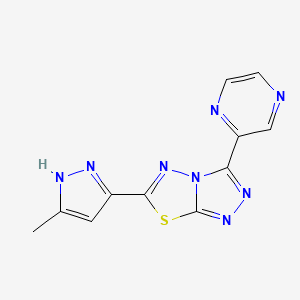 6-(3-methyl-1H-pyrazol-5-yl)-3-(2-pyrazinyl)[1,2,4]triazolo[3,4-b][1,3,4]thiadiazole