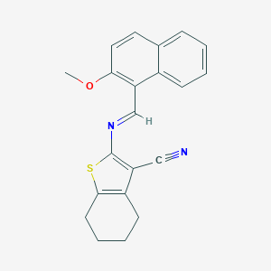 2-{[(2-Methoxy-1-naphthyl)methylene]amino}-4,5,6,7-tetrahydro-1-benzothiophene-3-carbonitrile
