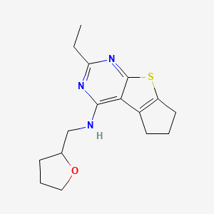 2-ethyl-N-(tetrahydro-2-furanylmethyl)-6,7-dihydro-5H-cyclopenta[4,5]thieno[2,3-d]pyrimidin-4-amine