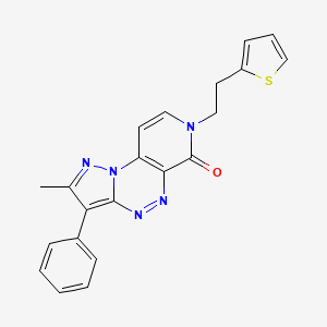 molecular formula C21H17N5OS B4471617 2-methyl-3-phenyl-7-[2-(2-thienyl)ethyl]pyrazolo[5,1-c]pyrido[4,3-e][1,2,4]triazin-6(7H)-one 