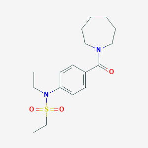 molecular formula C17H26N2O3S B4471635 N-[4-(AZEPANE-1-CARBONYL)PHENYL]-N-ETHYLETHANE-1-SULFONAMIDE 