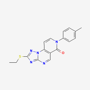 molecular formula C17H15N5OS B4471640 2-(ethylsulfanyl)-7-(4-methylphenyl)pyrido[3,4-e][1,2,4]triazolo[1,5-a]pyrimidin-6(7H)-one 