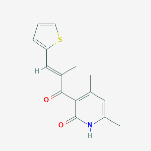 molecular formula C15H15NO2S B447168 4,6-dimethyl-3-[2-methyl-3-(2-thienyl)acryloyl]-2(1H)-pyridinone 