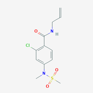 molecular formula C12H15ClN2O3S B4471682 2-CHLORO-4-(N-METHYLMETHANESULFONAMIDO)-N-(PROP-2-EN-1-YL)BENZAMIDE 