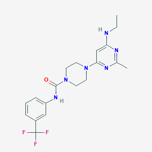 4-[6-(ethylamino)-2-methyl-4-pyrimidinyl]-N-[3-(trifluoromethyl)phenyl]-1-piperazinecarboxamide