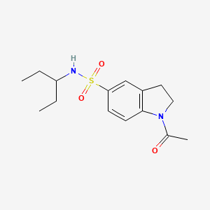 molecular formula C15H22N2O3S B4471700 1-acetyl-N-(pentan-3-yl)-2,3-dihydro-1H-indole-5-sulfonamide 