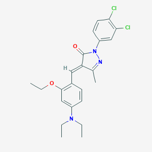 molecular formula C23H25Cl2N3O2 B447173 2-(3,4-dichlorophenyl)-4-[4-(diethylamino)-2-ethoxybenzylidene]-5-methyl-2,4-dihydro-3H-pyrazol-3-one 