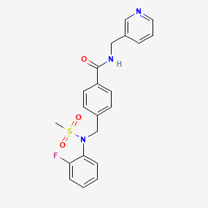 molecular formula C21H20FN3O3S B4471738 4-{[(2-fluorophenyl)(methylsulfonyl)amino]methyl}-N-(3-pyridinylmethyl)benzamide 