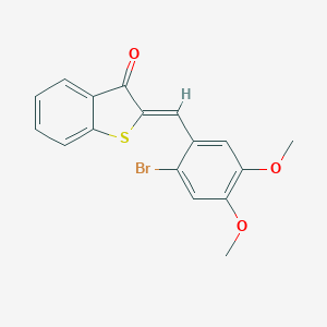 molecular formula C17H13BrO3S B447176 2-(2-bromo-4,5-dimethoxybenzylidene)-1-benzothiophen-3(2H)-one 