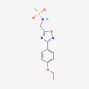 molecular formula C12H15N3O4S B4471765 N-{[3-(4-ethoxyphenyl)-1,2,4-oxadiazol-5-yl]methyl}methanesulfonamide 