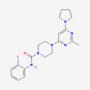 molecular formula C20H25FN6O B4471771 N-(2-Fluorophenyl)-4-[2-methyl-6-(pyrrolidin-1-YL)pyrimidin-4-YL]piperazine-1-carboxamide 