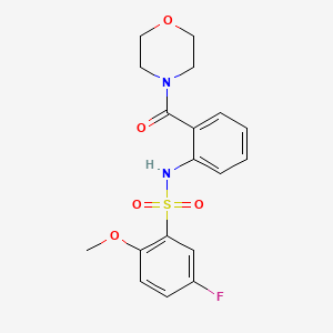 5-FLUORO-2-METHOXY-N-[2-(MORPHOLINE-4-CARBONYL)PHENYL]BENZENE-1-SULFONAMIDE