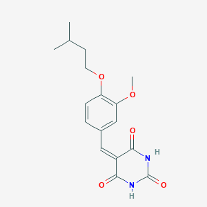 molecular formula C17H20N2O5 B447179 5-[4-(isopentyloxy)-3-methoxybenzylidene]-2,4,6(1H,3H,5H)-pyrimidinetrione 