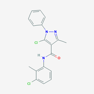 molecular formula C18H15Cl2N3O B447181 5-chloro-N-(3-chloro-2-methylphenyl)-3-methyl-1-phenyl-1H-pyrazole-4-carboxamide CAS No. 353464-53-6