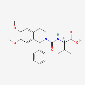 (2S)-2-[(6,7-Dimethoxy-1-phenyl-1,2,3,4-tetrahydroisoquinoline-2-carbonyl)amino]-3-methylbutanoic acid