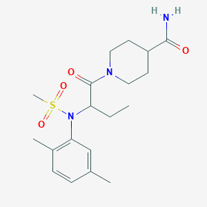 1-{2-[(2,5-dimethylphenyl)(methylsulfonyl)amino]butanoyl}-4-piperidinecarboxamide