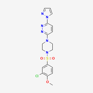 molecular formula C18H19ClN6O3S B4471853 3-{4-[(3-chloro-4-methoxyphenyl)sulfonyl]-1-piperazinyl}-6-(1H-pyrazol-1-yl)pyridazine 