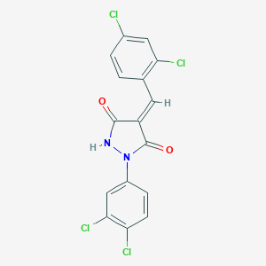 molecular formula C16H8Cl4N2O2 B447186 4-(2,4-Dichlorobenzylidene)-1-(3,4-dichlorophenyl)-3,5-pyrazolidinedione 