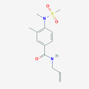 molecular formula C13H18N2O3S B4471878 3-METHYL-4-(N-METHYLMETHANESULFONAMIDO)-N-(PROP-2-EN-1-YL)BENZAMIDE 