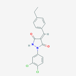 (4E)-1-(3,4-dichlorophenyl)-4-(4-ethylbenzylidene)pyrazolidine-3,5-dione