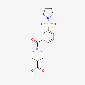 METHYL 1-[3-(PYRROLIDINE-1-SULFONYL)BENZOYL]PIPERIDINE-4-CARBOXYLATE